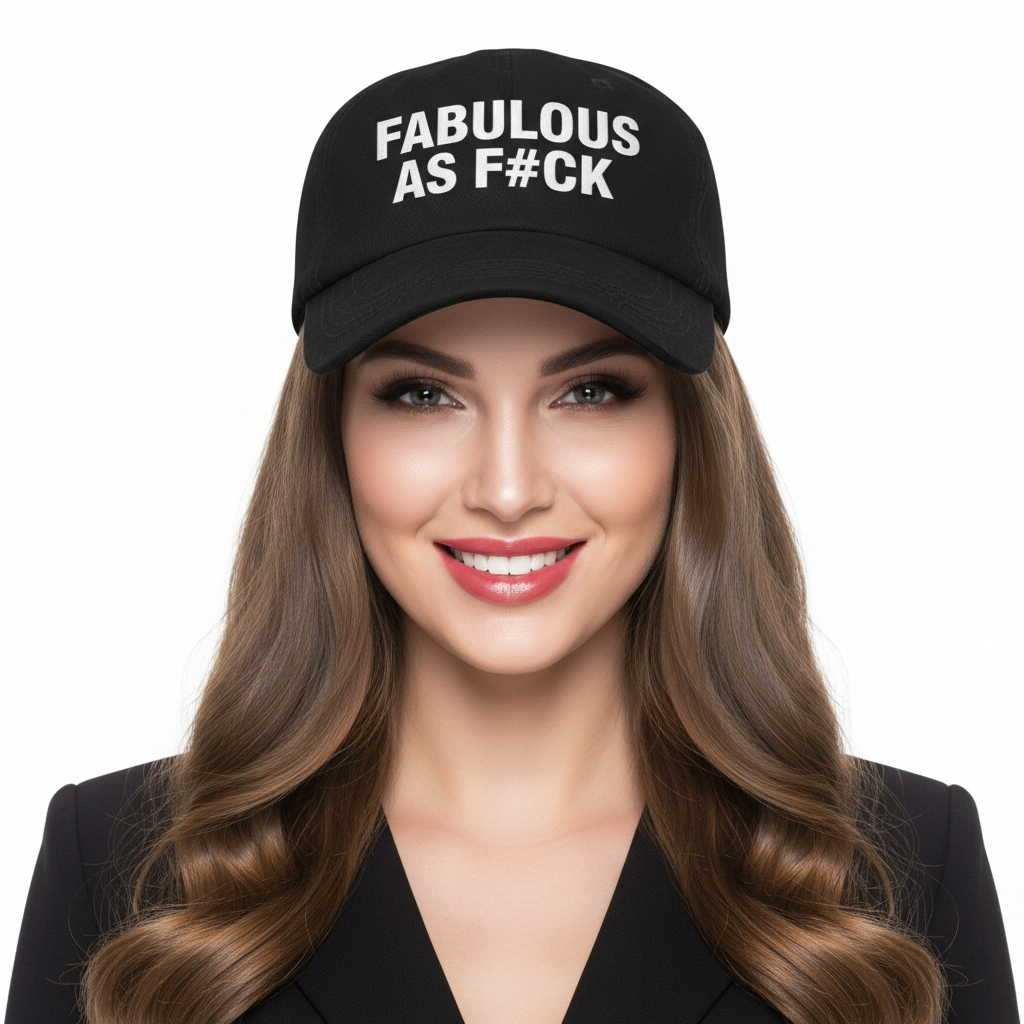Confident glamorous woman wearing Fabulous As F#ck cap