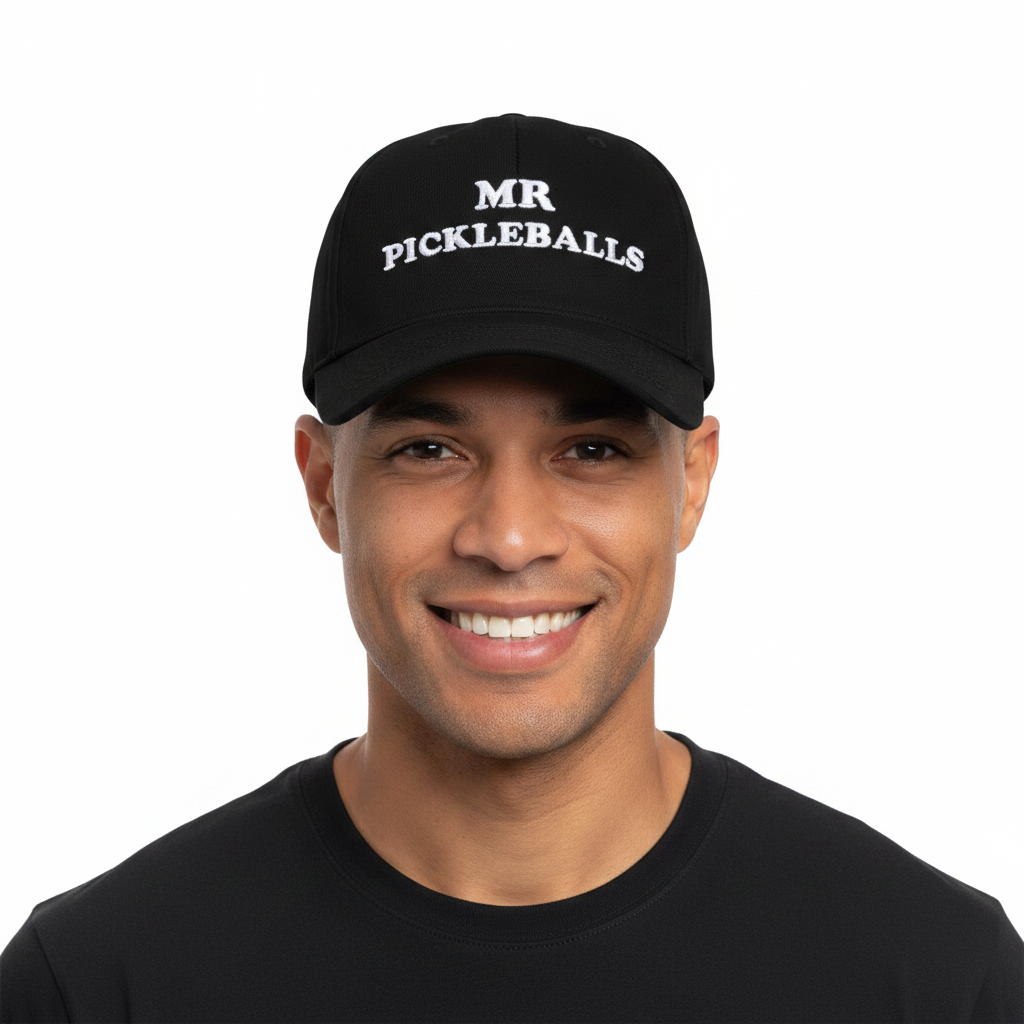 Cool man wearing Mr Pickleballs cap