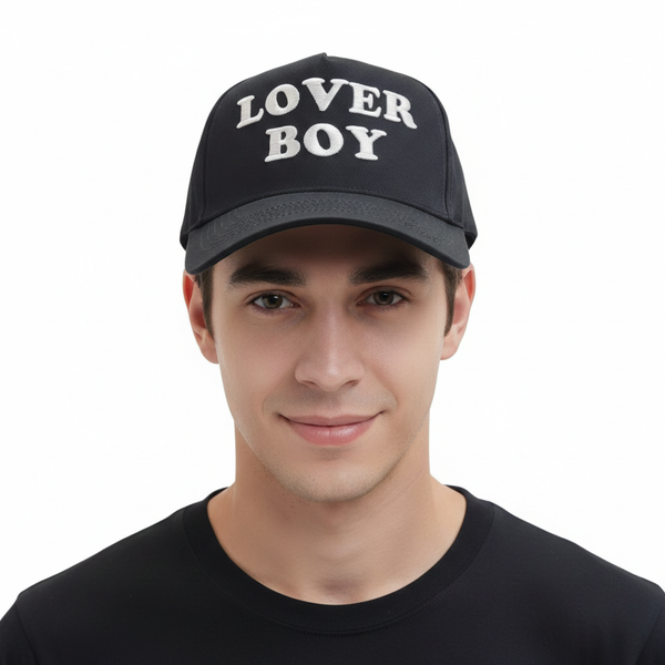Cute young white man wearing Lover Boy cap