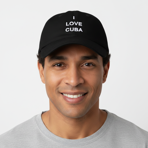 Handsome Cuban man wearing I Love Cuba cap