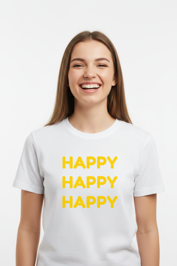 Cute girl wearing Happy Happy Happy tee