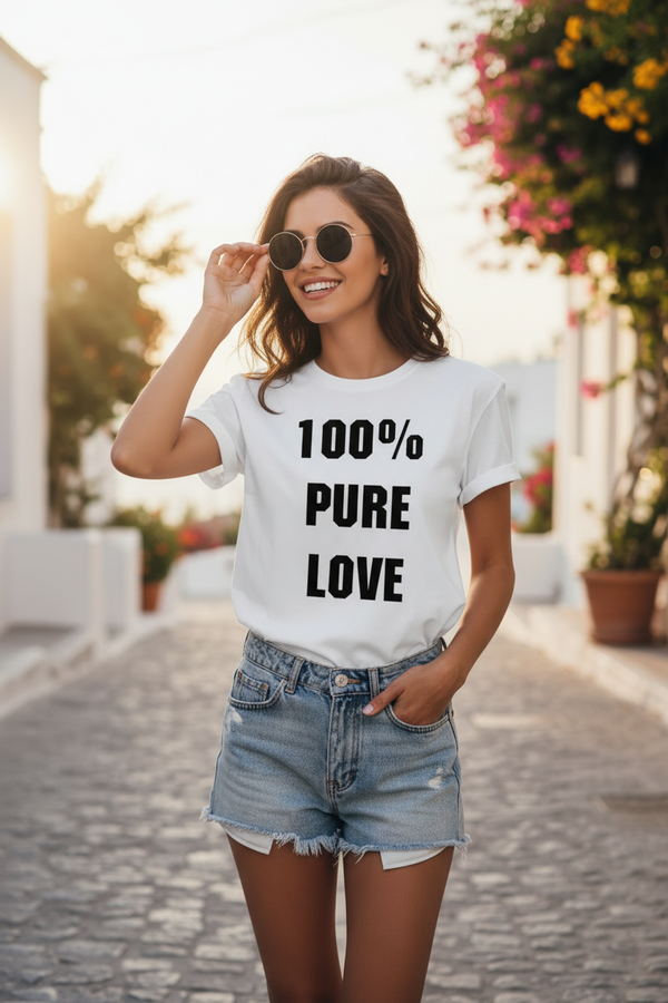 100% PURE LOVE lifestyle model shot